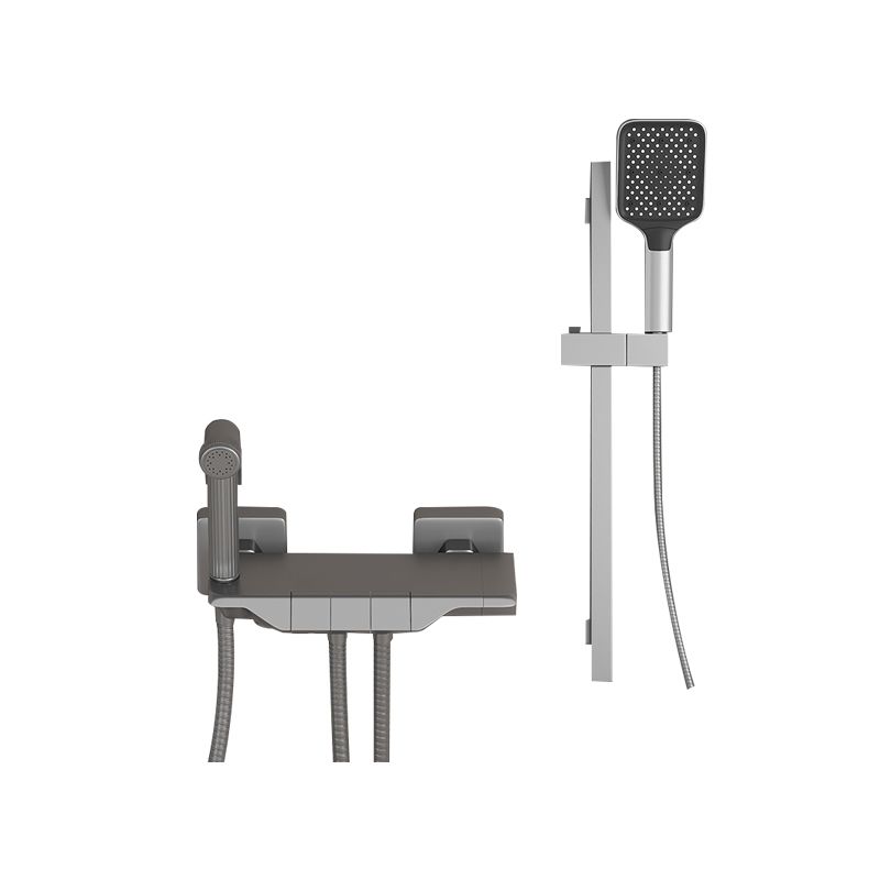 Push-button shower system wall mounting hand shower square shower system with shower hose