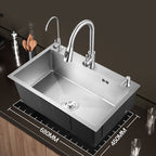 Contemporary Style Kitchen Sink Stainless Steel Color Fast Built-In Sink