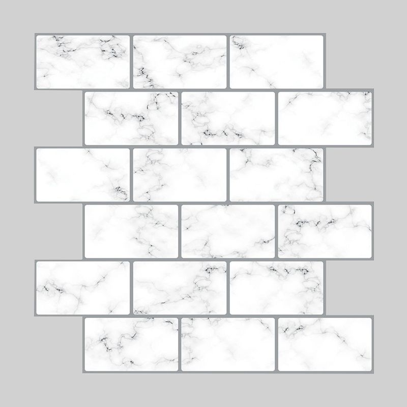 Peel and Stick Wall Tile Water Repellent Rectangle PVC Peel & Stick Subway Tile
