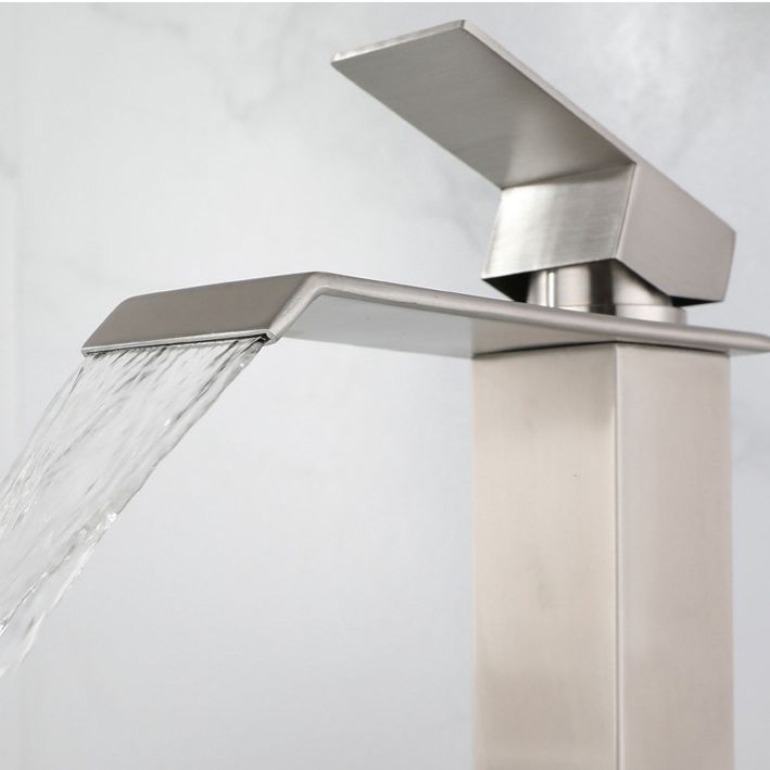 Industrial Faucets Faucet Stainless Steel Lever Handles Waterfall Spout Bathroom Faucet