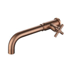 Contemporary Vessel Water Faucet Stainless Steel Cross Handles Wall Mounted Bathroom Faucet