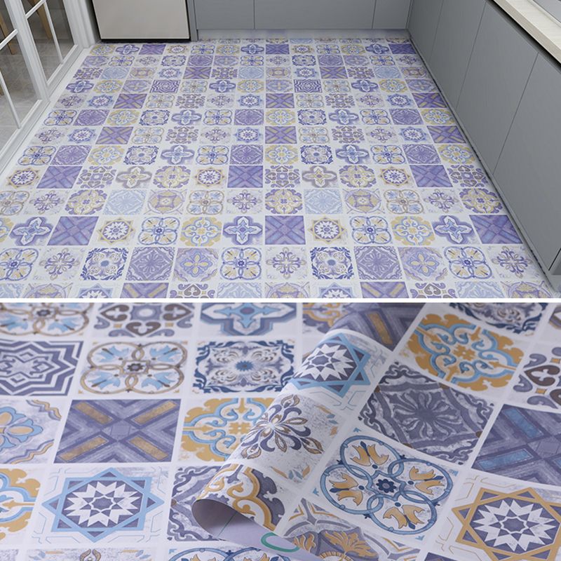 Modern vinyl floor planks for peeling and sticking Geometrically printed PVC flooring
