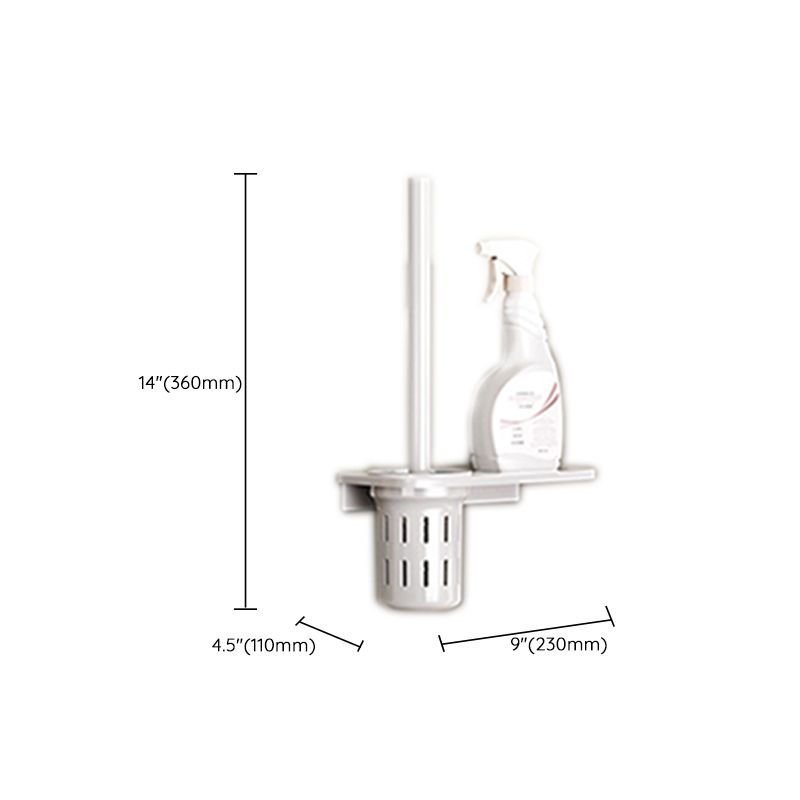 Contemporary bathroom accessory set made of matte stainless steel-aluminum with bathrobe hook/bath shelf