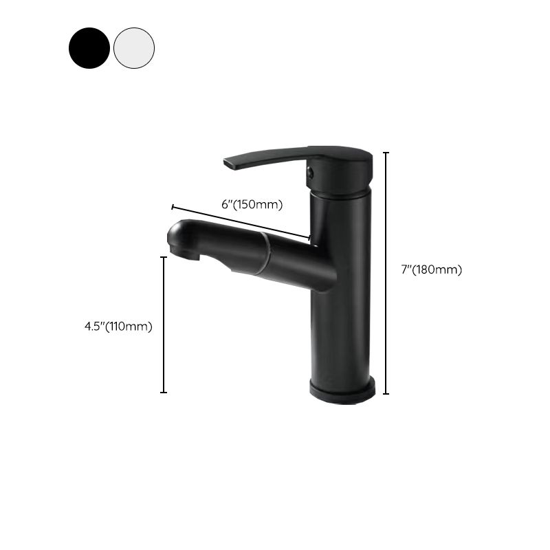 Pull-out simple bathroom sink tap 1 hole single lever faucet