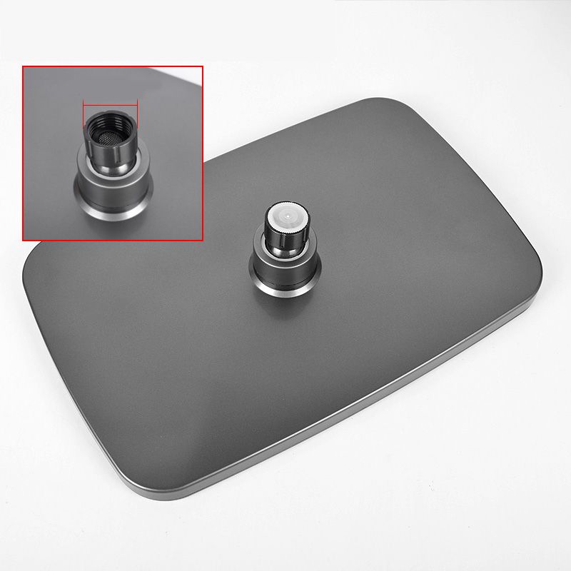 Modern Gray Showerhead Combo Standard Spray Pattern Rectangular Large Showerhead