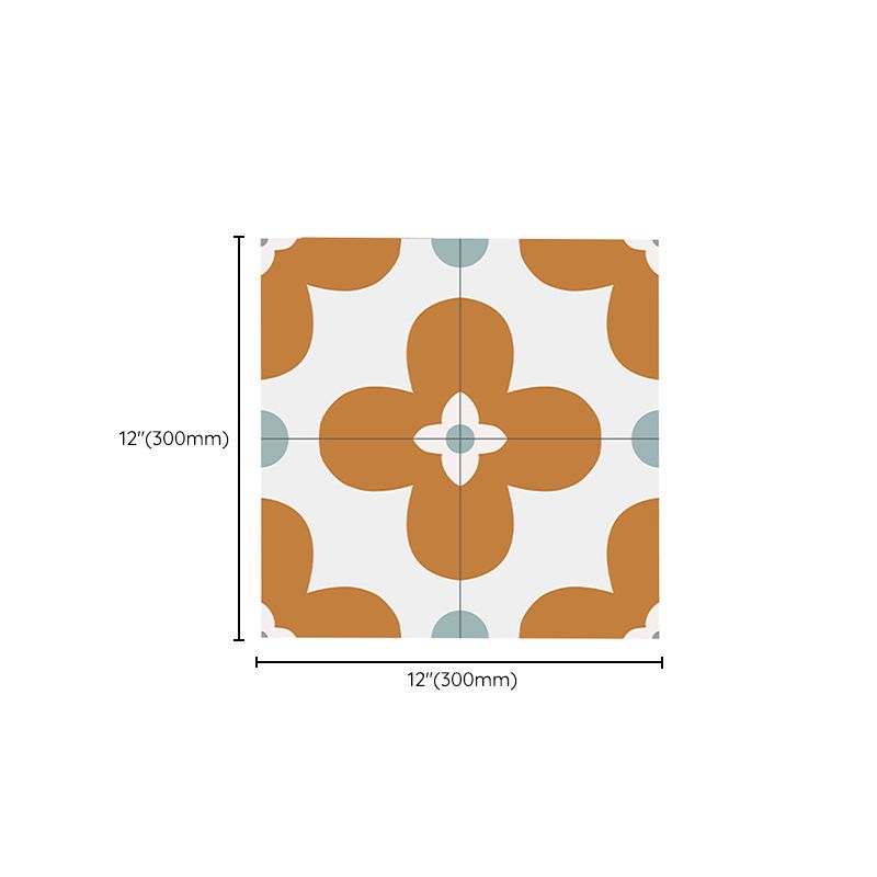 Square Inner Layer Vinyl Flooring Flower Pattern Peel and Stick Waterproof Vinyl Flooring