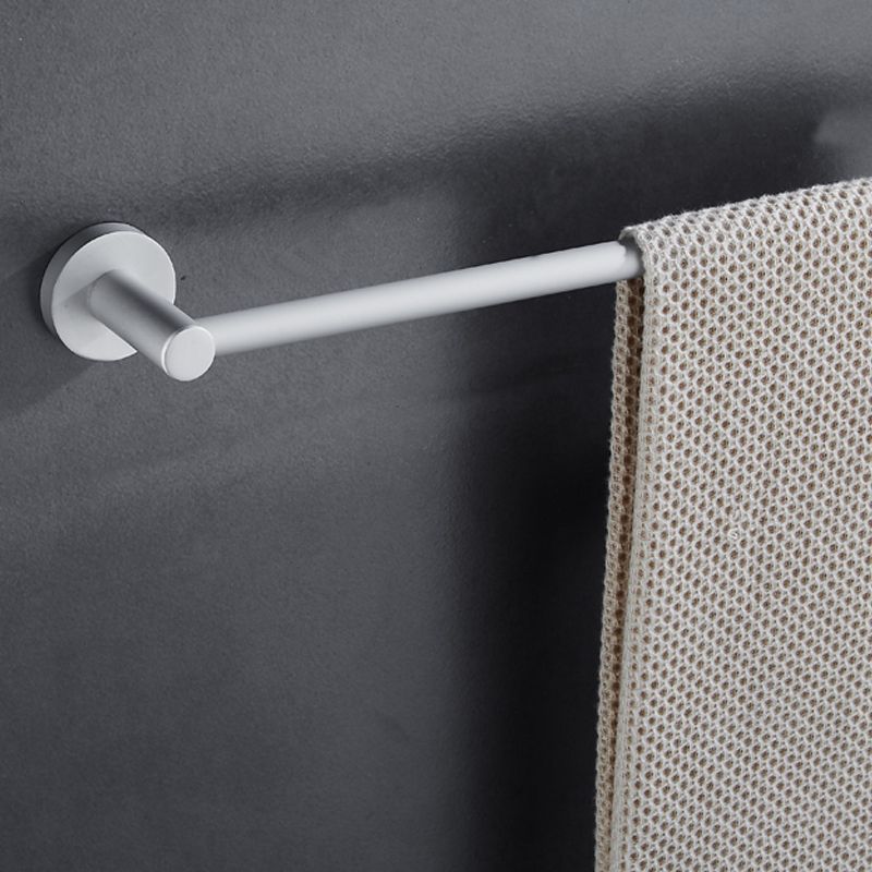 Silver Modern Bathroom Accessory Set with Bath Shelf/Towel Rack & Bathrobe Hook