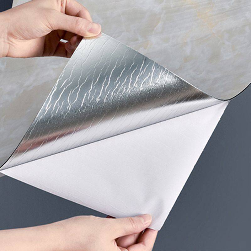 Marbling Stain Resistant Tiles PVC Single Peel & Stick Tiles for Backsplash