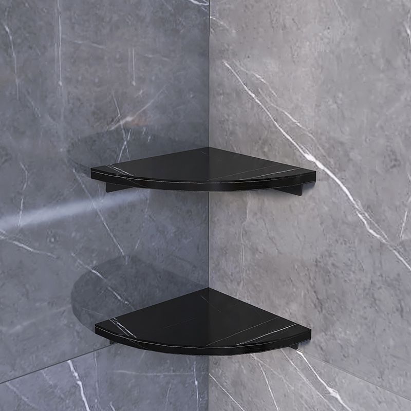 3-piece modern bathroom accessory set marble and metal bathroom shelf