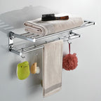 Polished Chrome Modern Bathroom Accessory Set Silver Towel Holder/Bath Shelf