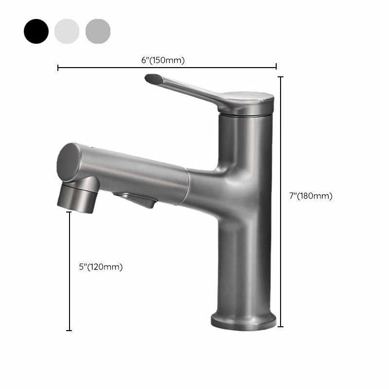 Contemporary sink faucet pull-out basin tap with lever handle