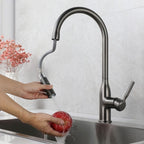 Modern Pull-down Water Filler Single Handle High Arc Kitchen Faucet