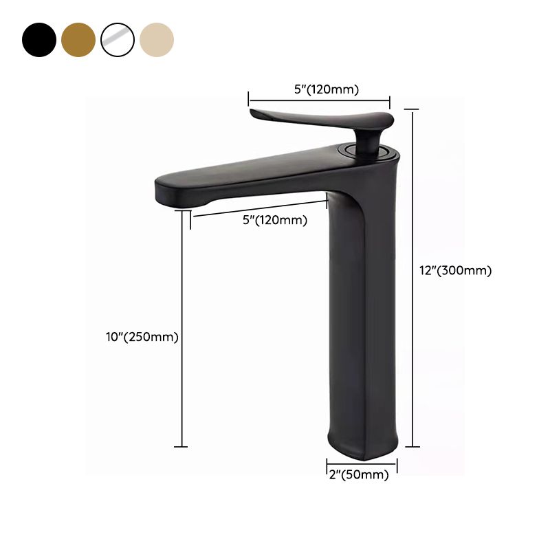 1 Handle Solid Copper Bathroom Sink Faucet Nordic Modern Vanity Faucet with Drain