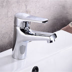 Modern Brass Bathroom Sink Faucet Round Lever Handles Sink Faucet