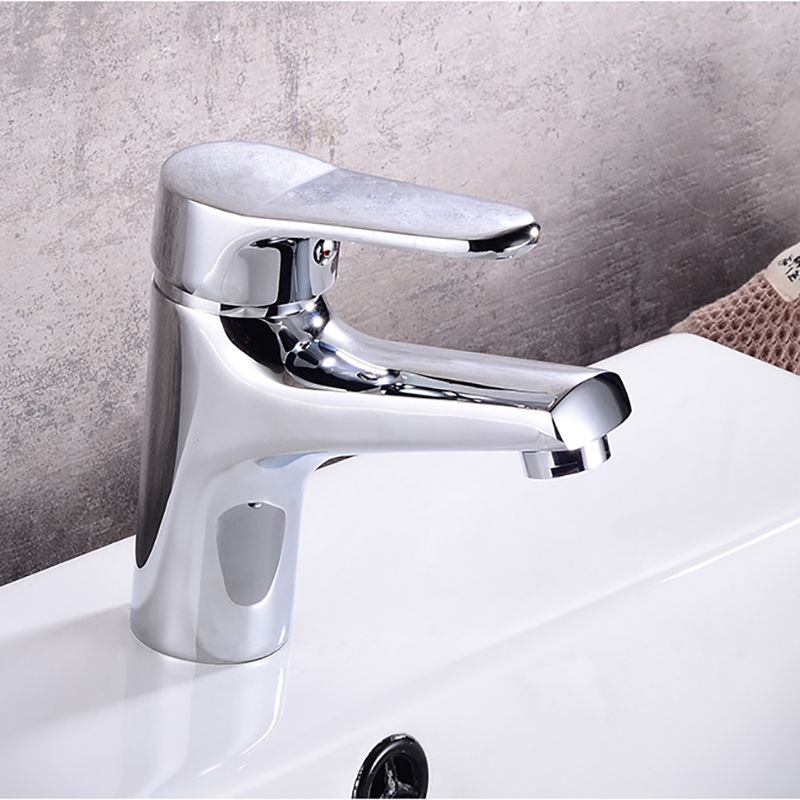 Modern Brass Bathroom Sink Faucet Round Lever Handles Sink Faucet
