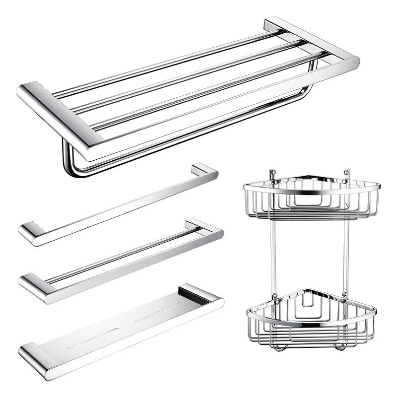 Contemporary bathroom accessories single item or in set in silver