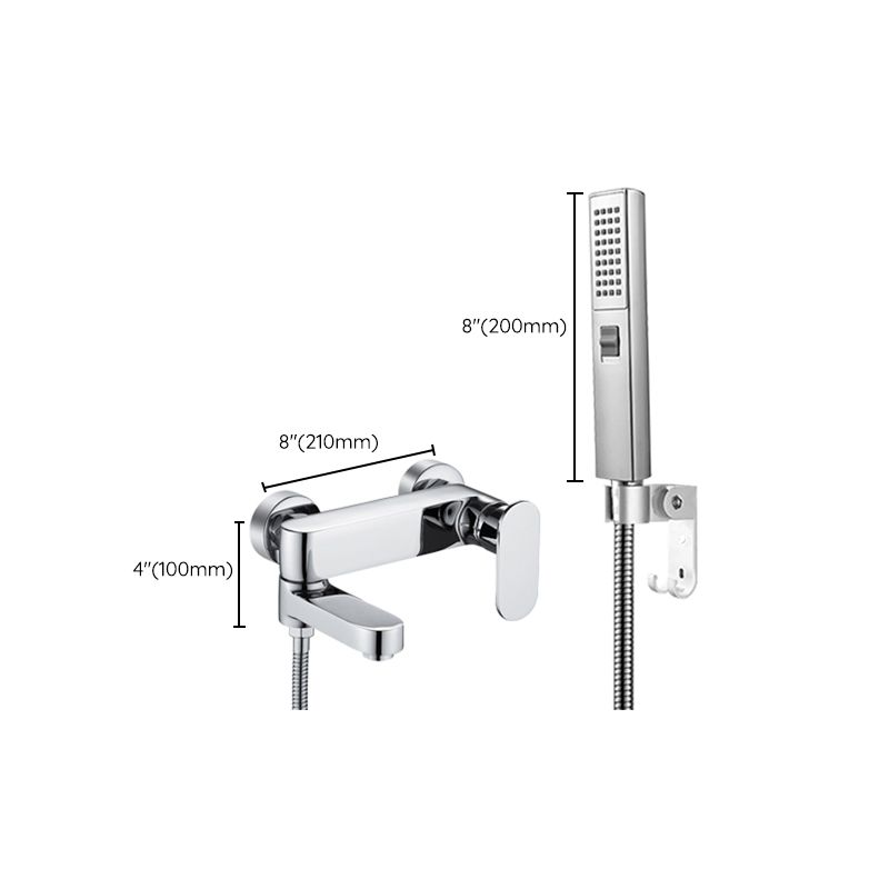 Modern Wall-Mounted Bathtub Faucet Trim Metal Single-Lever Bathtub Faucet Trim