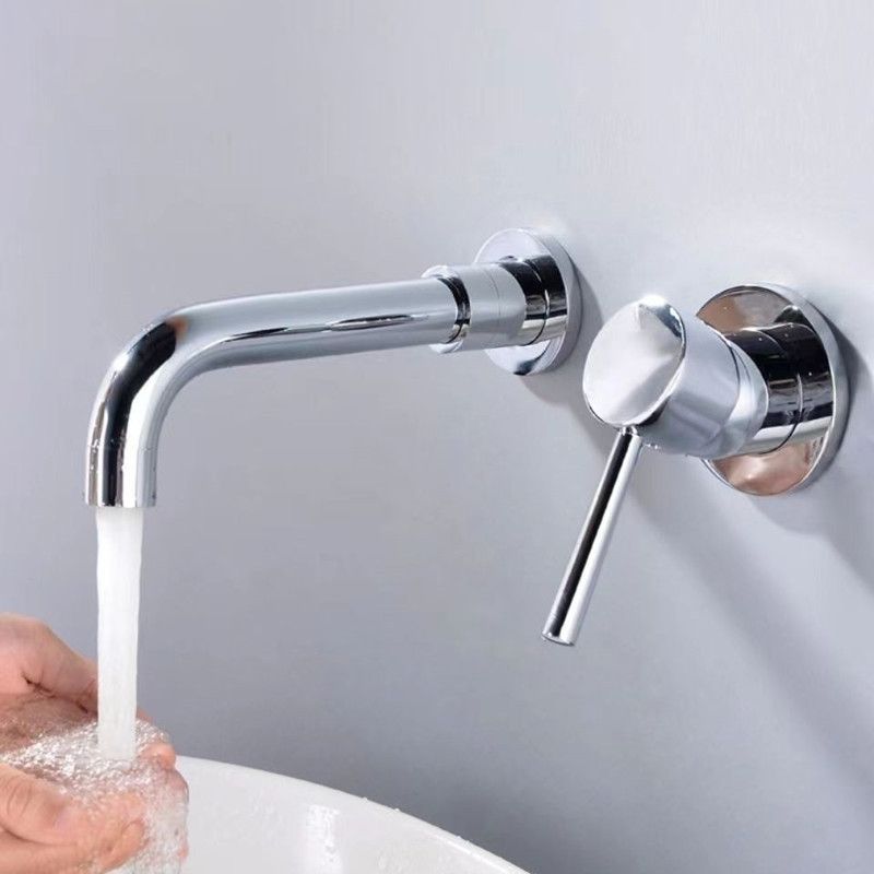 Modern 1- or 2-Handle Bathroom Sink Faucet Round Wall-Mounted Bathroom Faucet.