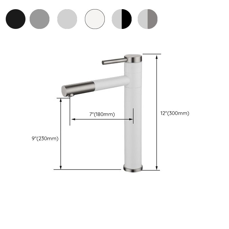 Modern Vessel Sink Faucet Stainless Steel Single Handle Low Arc Pull Down Vessel Faucet