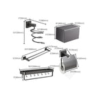 Contemporary bathroom accessories single piece or in a set made of gray metal