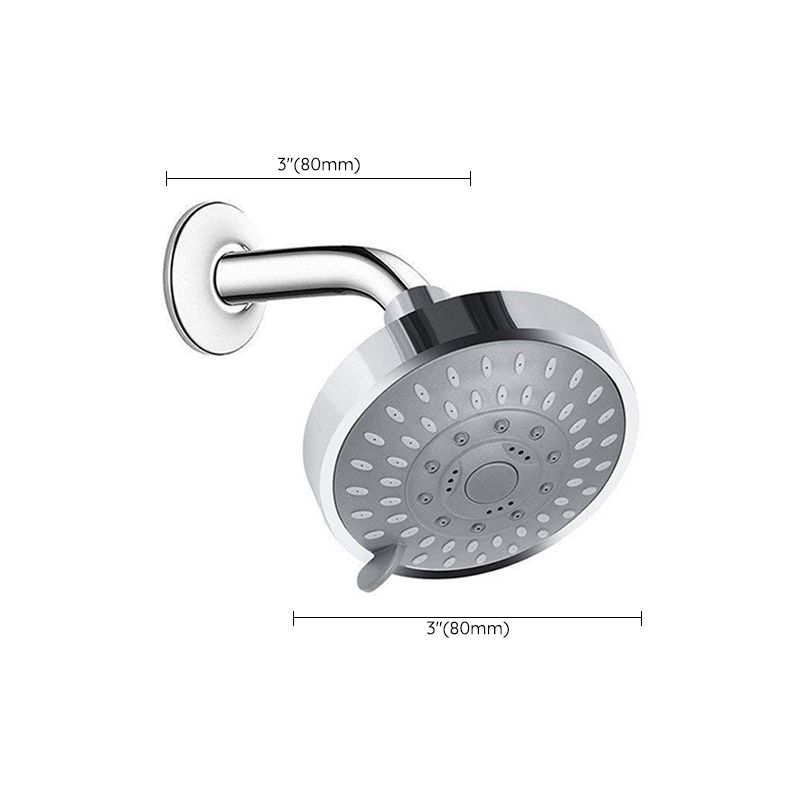 Silver Round Fixed Shower Head Modern Style Wall Mount Shower Head