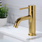Modern 1-Hand Basin Faucet Gold Brushed Sink Faucet Brass