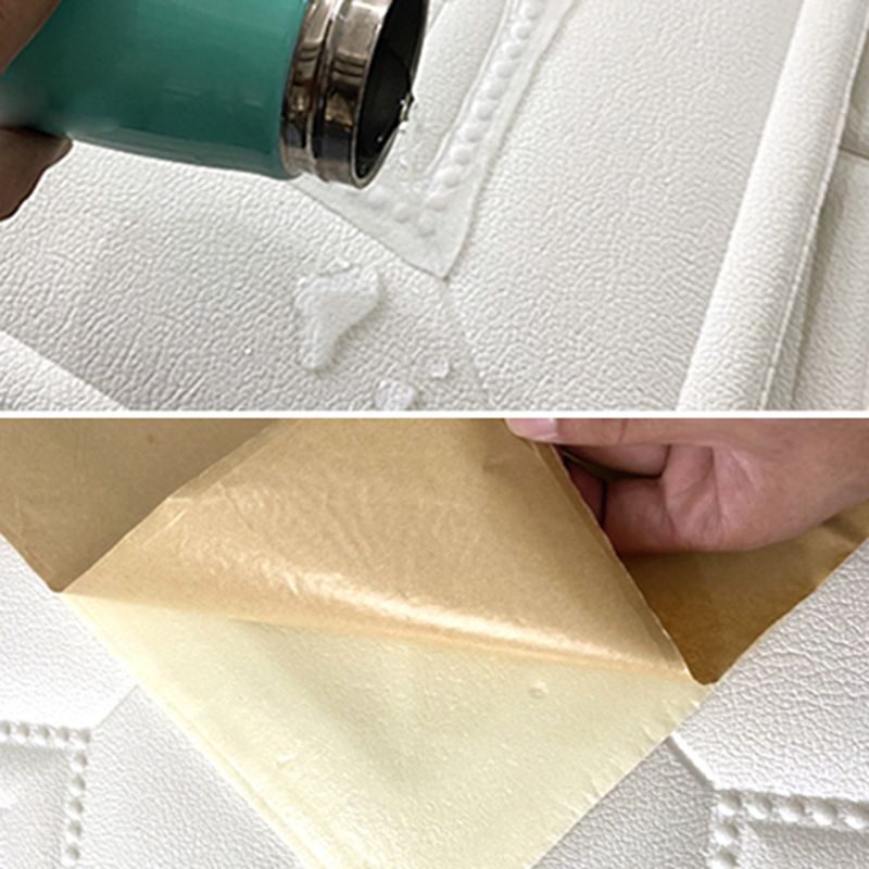 Glam peel and stick wall covering made of foam with 3D embossed panel