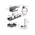 Contemporary bathroom accessories single piece or in a set made of gray metal