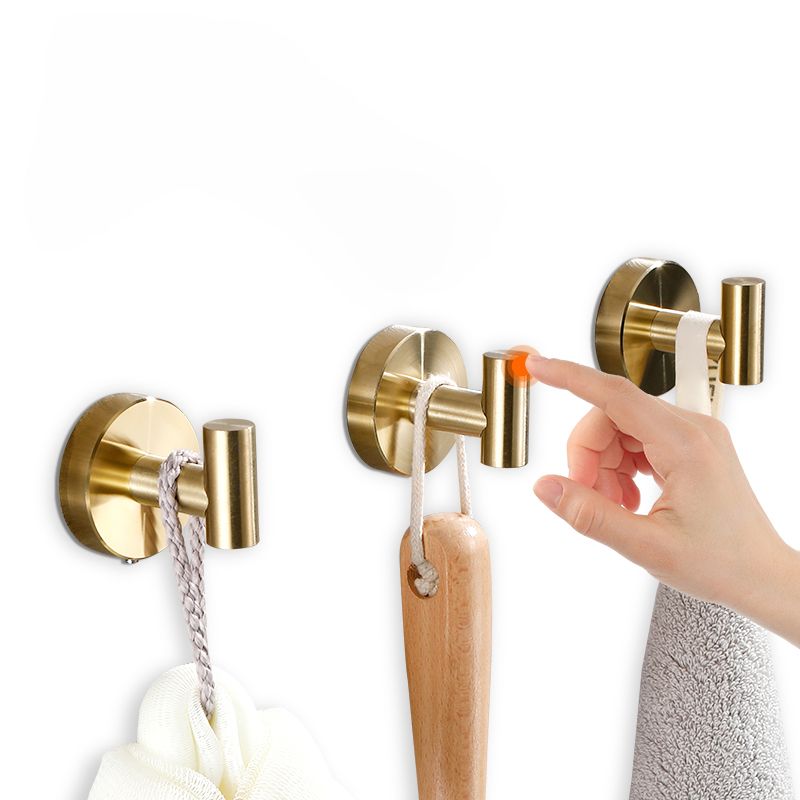 Modern Bathroom Accessory Set Metal Coat Hooks in Polished Chrome/Gold