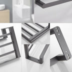 Modern Gray Bathroom Accessory as Individual Piece or as Set Made of Metal