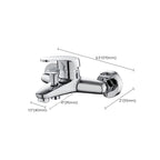 Single Lever Bath Mixer 2 Holes Wall Mounted Hand Shower Low Arc Tub Filler