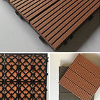 Contemporary Engineered Floor Tile Wire-Brushed Click-Lock Wood Floor for Patio Garden