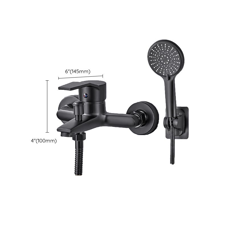 Wall-mounted fixed bathtub faucet lever handle with hand shower