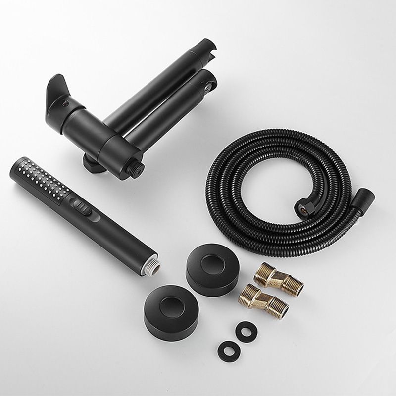 Modern Bathtub Edge Piece Single-Lever Wall-Mounted Bathtub Faucet with Hand Shower