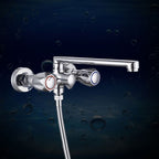 Contemporary Bathtub Faucet Trim Chrome Wall-Mounted Swivel Spout with Hand Shower