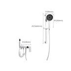 Round Shower Set White Wall Mounted Hand Shower Lever Handle Shower Hose Swiveling Shower Set