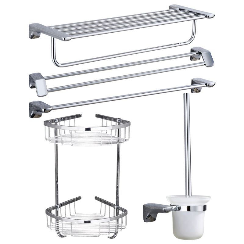 Modern Bathroom Hardware Paper Holder Bathroom Shelf Silver Bathroom Accessory Set
