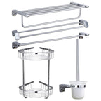 Modern Bathroom Hardware Paper Holder Bathroom Shelf Silver Bathroom Accessory Set