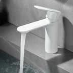 Bathroom Sink Faucet Lever Handle Brass Monochrome Bathroom Faucet
