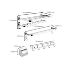 Modern Bathroom Accessory Set Silver Metal Bathroom Accessory