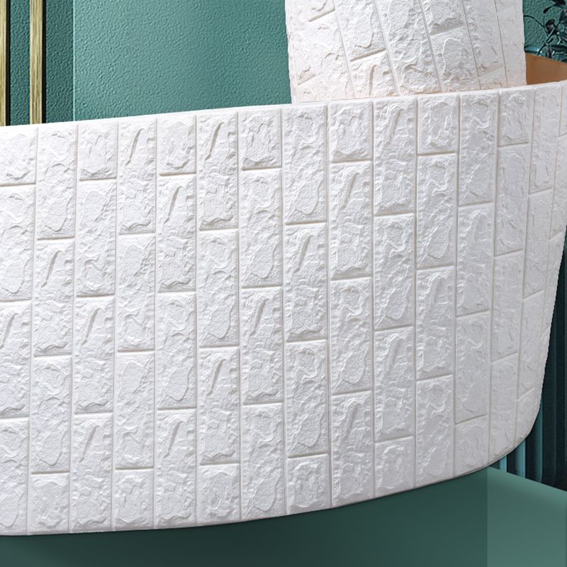 Modern wall-ceiling element for sticking with 3D embossing in white