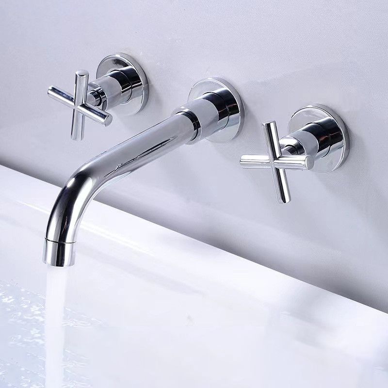 Modern 1- or 2-Handle Bathroom Sink Faucet Round Wall-Mounted Bathroom Faucet.