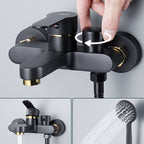 Modern Bathtub Faucet Lever Handle Wall Mounted Fixed Bathtub Faucet