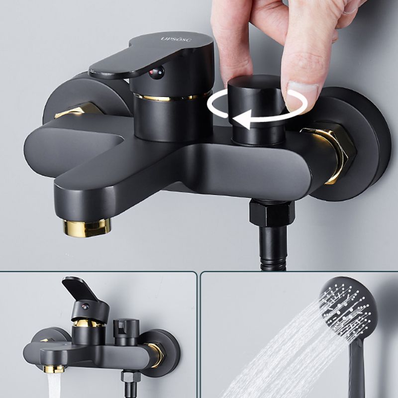 Modern Bathtub Faucet Lever Handle Wall Mounted Fixed Bathtub Faucet
