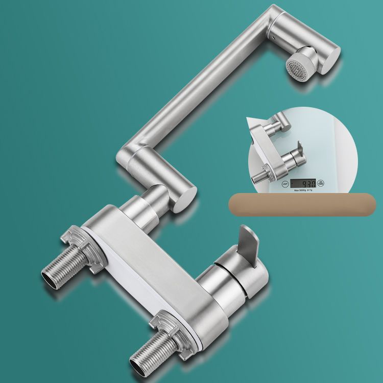 2 holes sink faucet swivel stainless steel single handle central mounted faucet