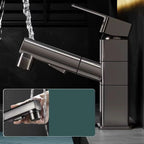 Bathroom Vessel Faucet Swivel Spout Single Handle Faucet with Pull-Out Spray Head