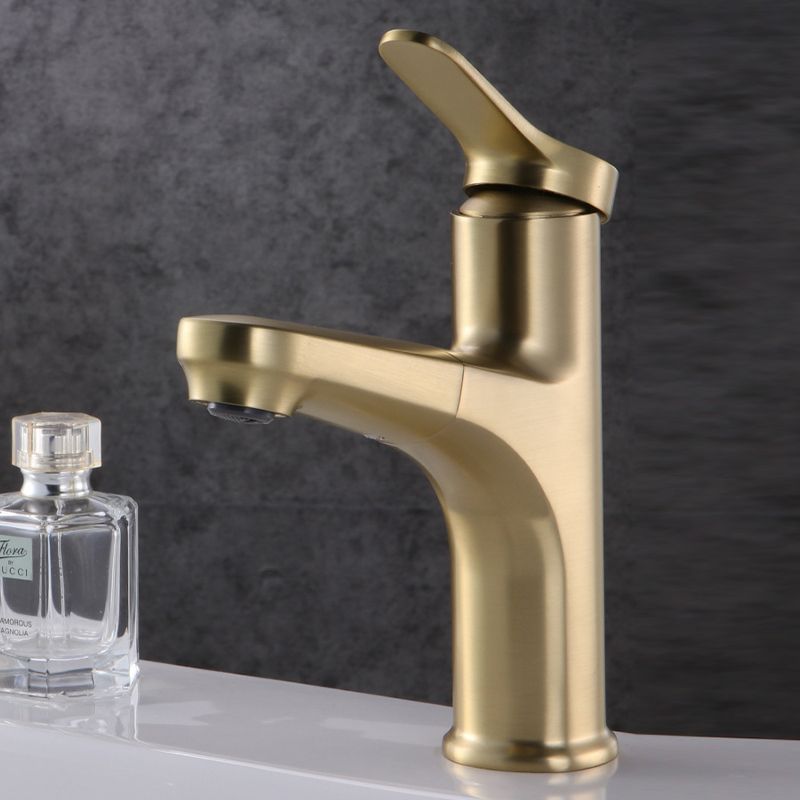 Contemporary Basin Faucet Copper Pure Color Single Lever Retractable Basin Faucet