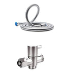Round Dual Shower Head Stainless Steel 5 Spray Patterns Wall Mounted Shower Head