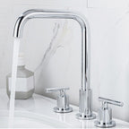 Modern 2-Handle Bathroom Sink Faucet 3-Hole Widespread Bathroom Faucet