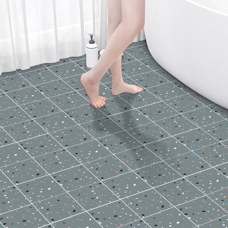 Bathroom Square PVC Flooring 24" x 118" x 4mm Peel and Stick Vinyl Flooring